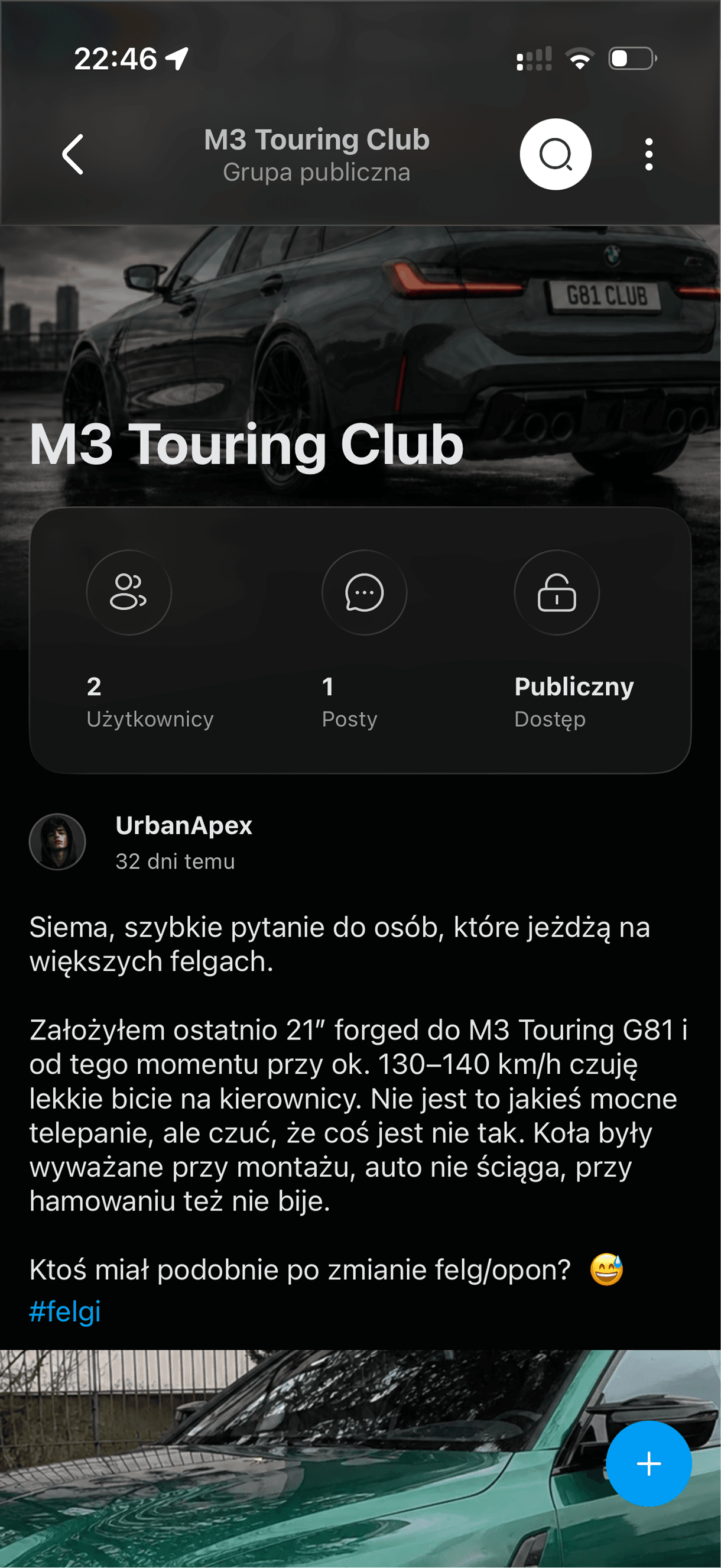 Post w grupie społeczności Revly
